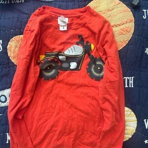 Hanna Andersson Red Motorcycle Long Sleeve Tee